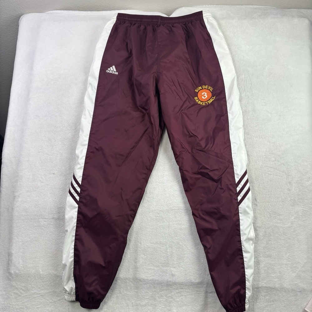 VTG Adidas Arizona State Sun Devils Basketball Warmup Track Suit Pants Large